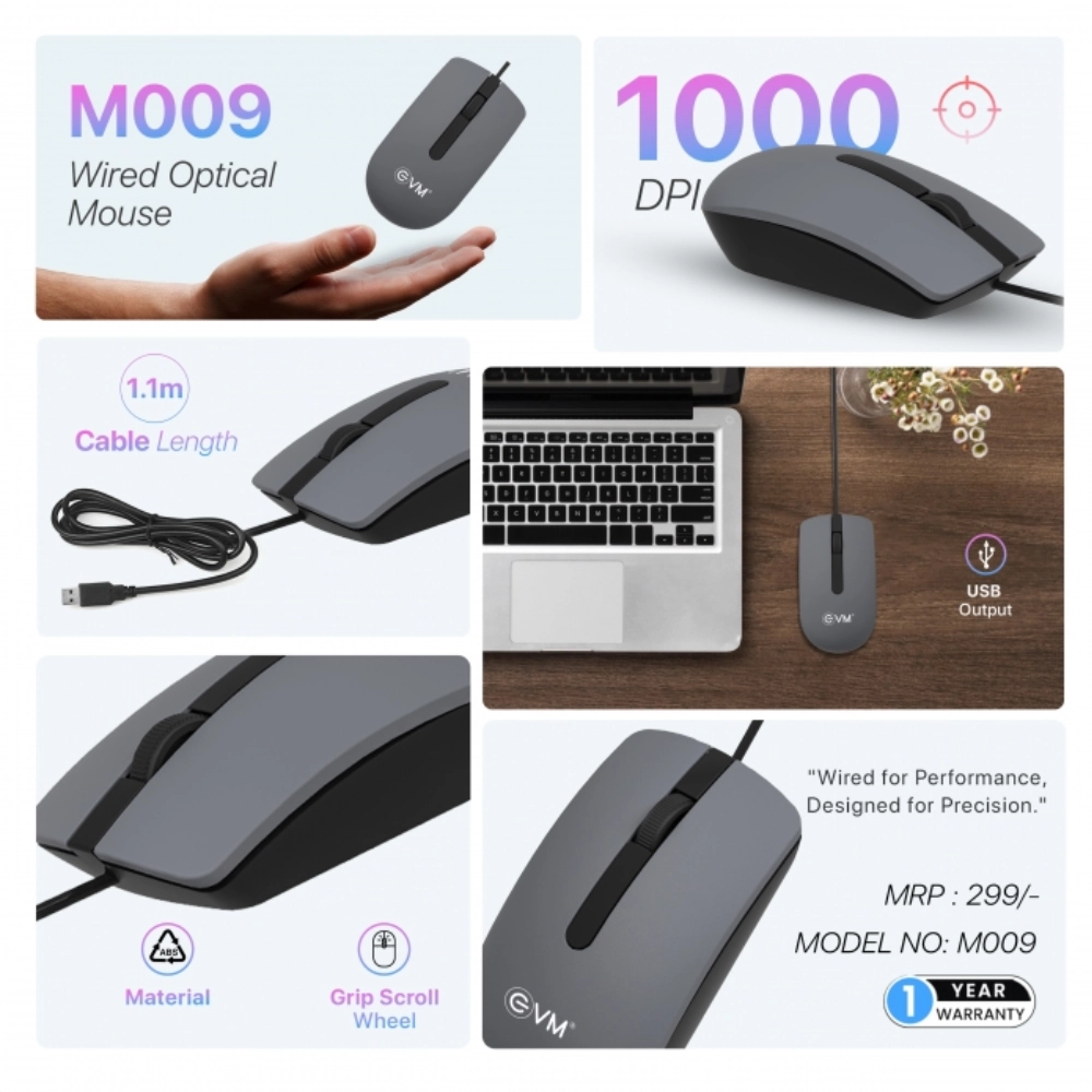 EVM USB Mouse M009 view 3